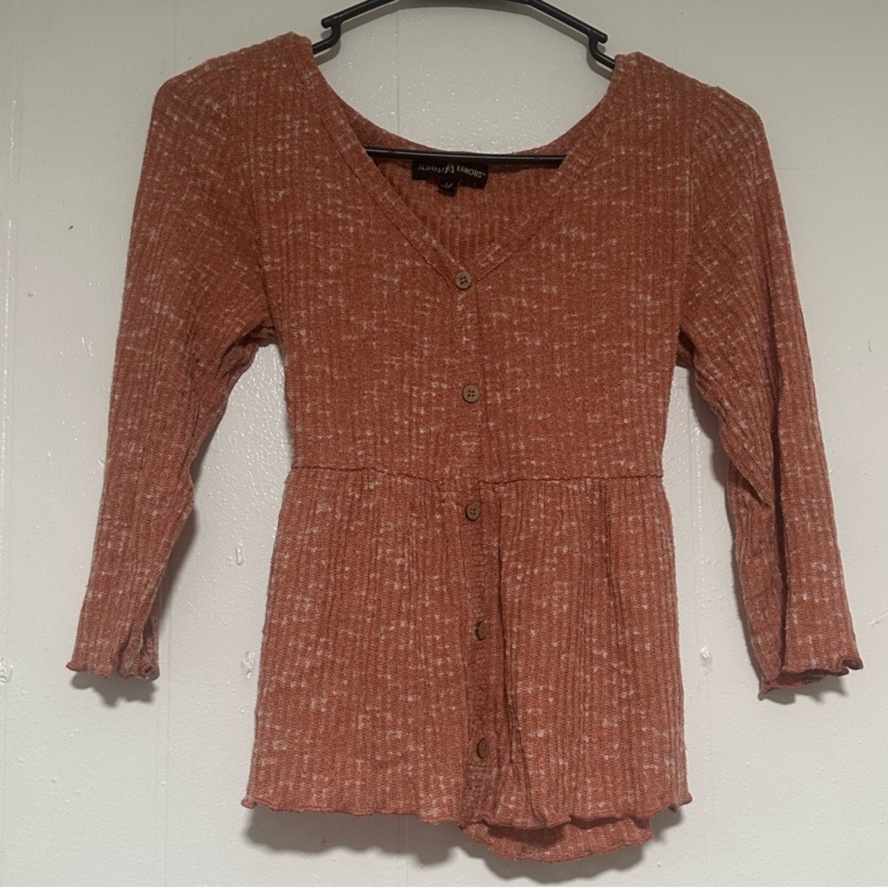Rust Cardigan Top